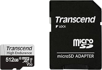 Transcend USD350V Micro SD Card 512GB, U3 V30 Memory Card for Nintendo-Switch/Dash cam/Security Cam/Surveillance/GoPro/Insta360/DJI/Drone/Action Cam, Up to 100MB/s, Full HD Video Recording w/Adapter