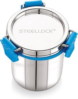 STEELLOCK PRO Stainless Steel Container/Dabba with Steel Lid Airtight for Food Storage, Easy to Carry, Leak Proof and Stackable (SLP-113/300 ML).