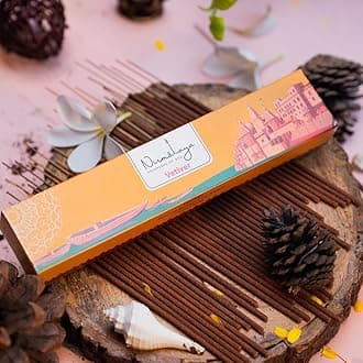 Nirmalaya Premium Vetiver/Khus Incense Sticks | Pack of 40 Sticks | 100% Natural & Charcoal-Free | Luxury, Hancrafted Organic Agarbatti for Pooja, Meditation, Yoga and Aromatherapy