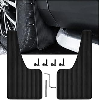 2Pcs Car Mud Flaps Fender Splash Guards, PVC Mudguard Fender Flares with Hardware Front and Rear, Universal Sports Mud Flaps Guards Splash, Exterior Accessories for Car Sedan SUV Trucks (Black)