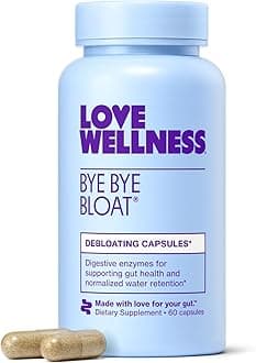 Love Wellness Bye Bye Bloat, Digestive Enzymes Supplement - 60 Capsules - Bloating & Gas Relief - Helps Reduce Water Retention & Overall Digestive Health - Safe & Effective With Fenugreek, & Dandelion