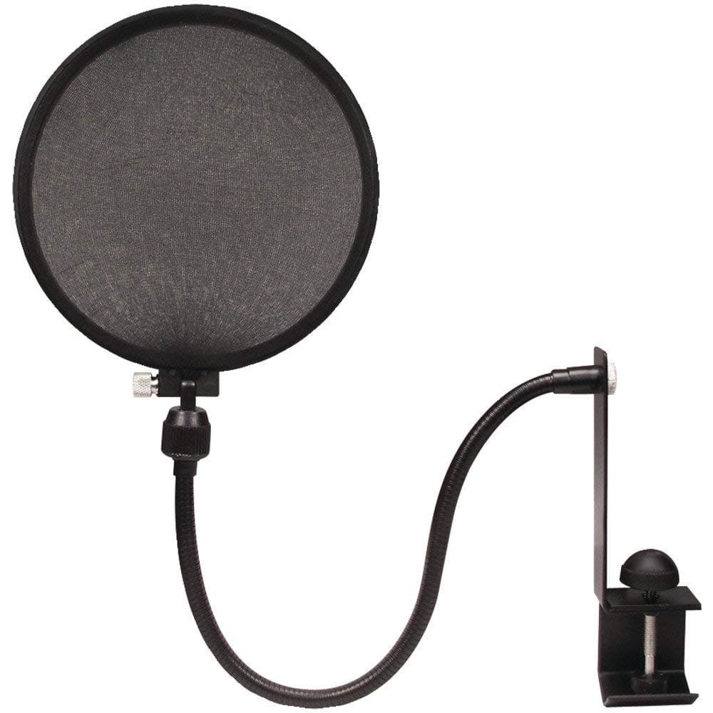 MPF-6 6-Inch Clamp On Microphone Pop Filter with Flexible Gooseneck and Metal Stabilizing Arm