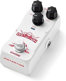 High Gain Distortion Pedal for Electric Guitar, Aluminum Guitar Pedal, Analog Guitar Effects Pedal for Compact Stage & Studio Pedal, True Bypass