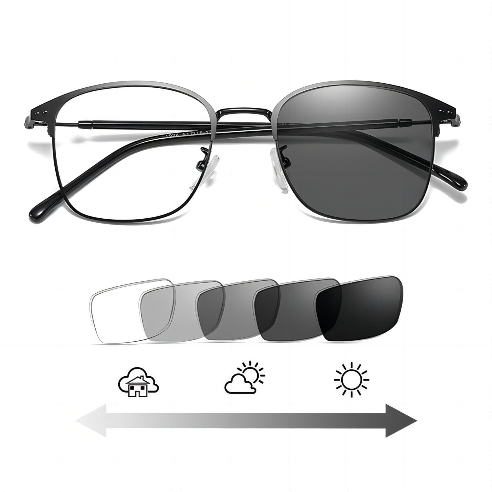 Sunkizzrs® Bluelight Blocking Glasses—Blue Light Filter Reading Glasses—Computer Glasses—Gaming Glasses—Sunglasses Anti Glare UV & Blue Ray Light Filter Photochromic Lens（Zero Power Blue Cut）