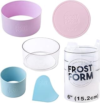 American Crafts Food Crafting 6 Inch Frost Form Started Kit (7 Piece) Cake Pan Round Liner Stand Crumb Cutter Finisher Base Form Instructions Frost Form Cake Kit Cake Icing Kit Frost Form Kit