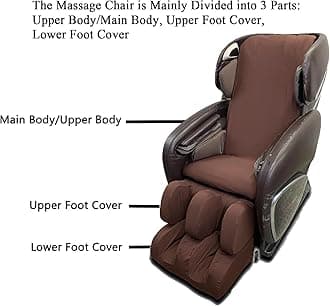 Brown,full body, Shiatsu Massage Chair Cover Fitted, Universal Stretch Portable Massage Chair Full Body Cover, Single Recliner Chair Removable Shield Dustproof Cover
