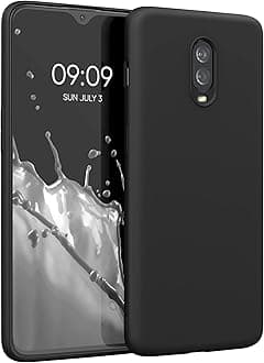 kwmobile Case Compatible with OnePlus 6T - Case Soft TPU Slim Protective Cover for Phone - Black