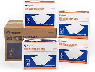 Kingstar Sterile Nonwoven Gauze Pads, 4"x 4" Wound Dressing, 240 Packs - 480 Pieces Superior Soft Sponge Pads, Higher Absorbent Gauze Compresses for Trauma or Post-Operative Wound Care