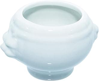 Mini Porcelain Soup Tureen (Case of 36), - Small White Soup Mug Bowls with Lion Head Design (2.6 oz, 2.5" x 2") 210MBPLION