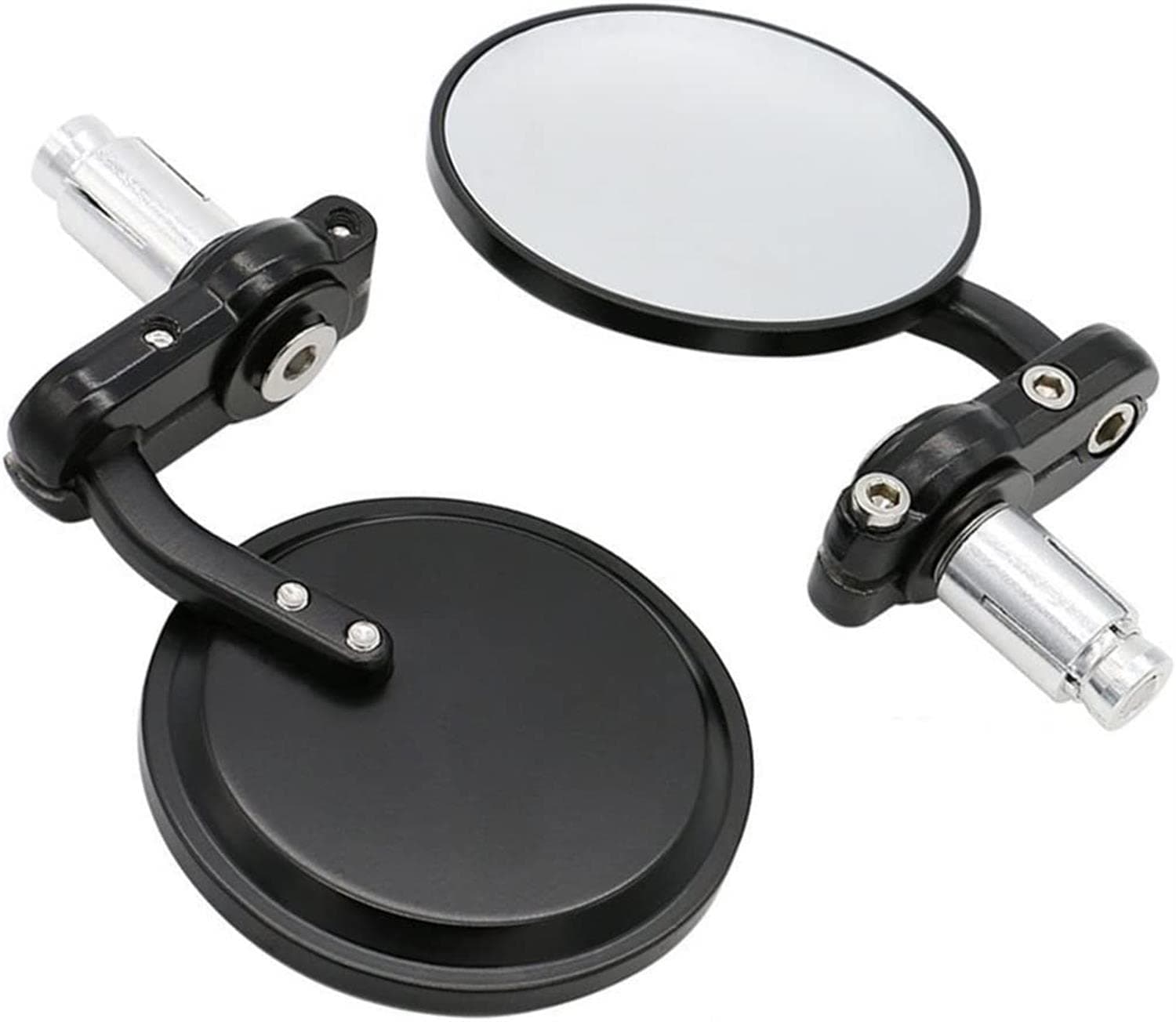 Universal Black 3" Round 7/8" motorcycle mirrors for handlebars Handle Bar End Rearview Convex Mirrors Inceased Vision Side for For Harley Davidson Honda Indian Kawasaki Suzuki Triumph and Yamaha