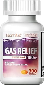 Gas Relief 300 Counts | Simethicone 180mg Ultra Strength | Fast Gas Relief | Relieve Symptoms Naturally
