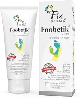 - Fixderma Foobetik Cream, Foot cream, Foot Care For Diabetic, For Dry & Cracked Feet, Moisturizes & Soothes Feet, Heel Repair, For Calloused, or Chapped Skin, Paraben Free - 50g
