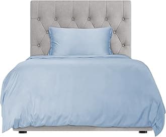 Hotel Sheets Direct 100% Bamboo Duvet Cover 2 Piece Set - Better Than Silk - 1 Duvet Cover, 1 Pillow Sham with Corner Ties and Zipper Closure (Twin-XL, Light Blue)