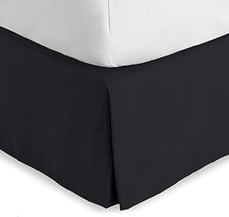 Bare Home King Bed Skirt - 15-Inch Tailored Drop Easy Fit - Bed Skirt for Beds - Center & Corner Pleats (King, Black)