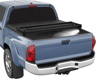 CARMOCAR Soft Tri Fold Truck Bed Tonneau Cover Replacement for 2004-2014 Ford F150 Super Crew Cab,2006-2014 Lincoln Mark LT Pickup 5.5FT Styleside Bed Truck Bed Cover Accessories with LED Lights
