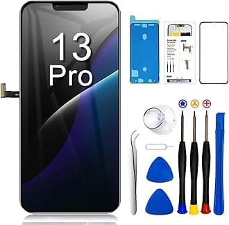 for iPhone 13 Pro Screen Replacement Kit 6.1 inch, COF Full HD LCD Display 3D Touch Screen Digitizer Full Assembly + Repair Tools + Screen Protector, Compatibility A2638 A2483 A2636 A2639 A2640