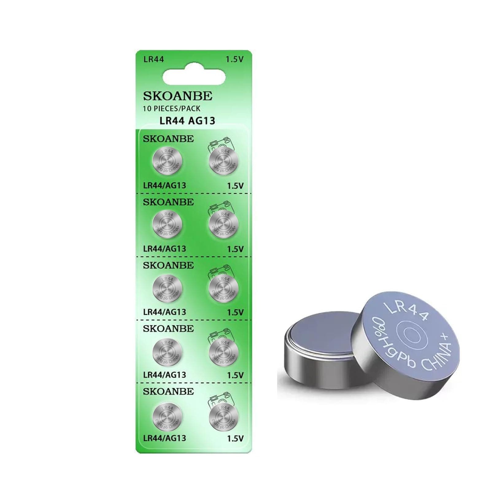 10PCS AG13 LR44 303 A76 357 SR44 1.5V Battery Button Coin Cell Batteries