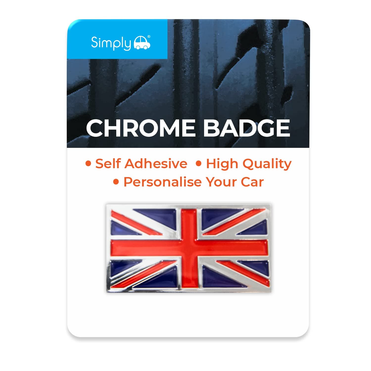 SimplyCB49 Union Flag Chrome Badge