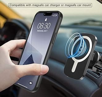 chitri Compatible for iPhone 13 Pro Max Case, [Two-Way Stand Magnetic Case] Compatible with MagSafe Charger [with Metal Kickstand] Translucent Matte Back Soft Edge Shockproof Protective Case, Black