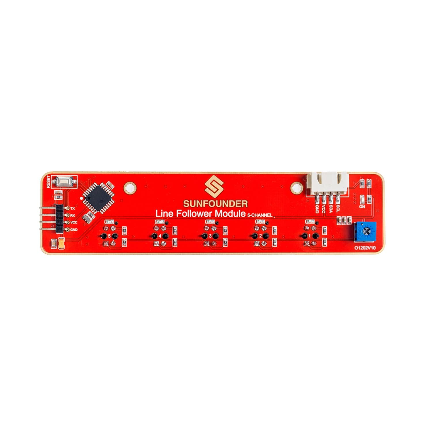 SunFounder Line Tracking Sensor Infrared IR Detection I2C 5-Channel Line Follower Module Compatible with Raspberry Pi Arduino Smart Car Robot Robotics MCU ATMEGA328P TCRT5000