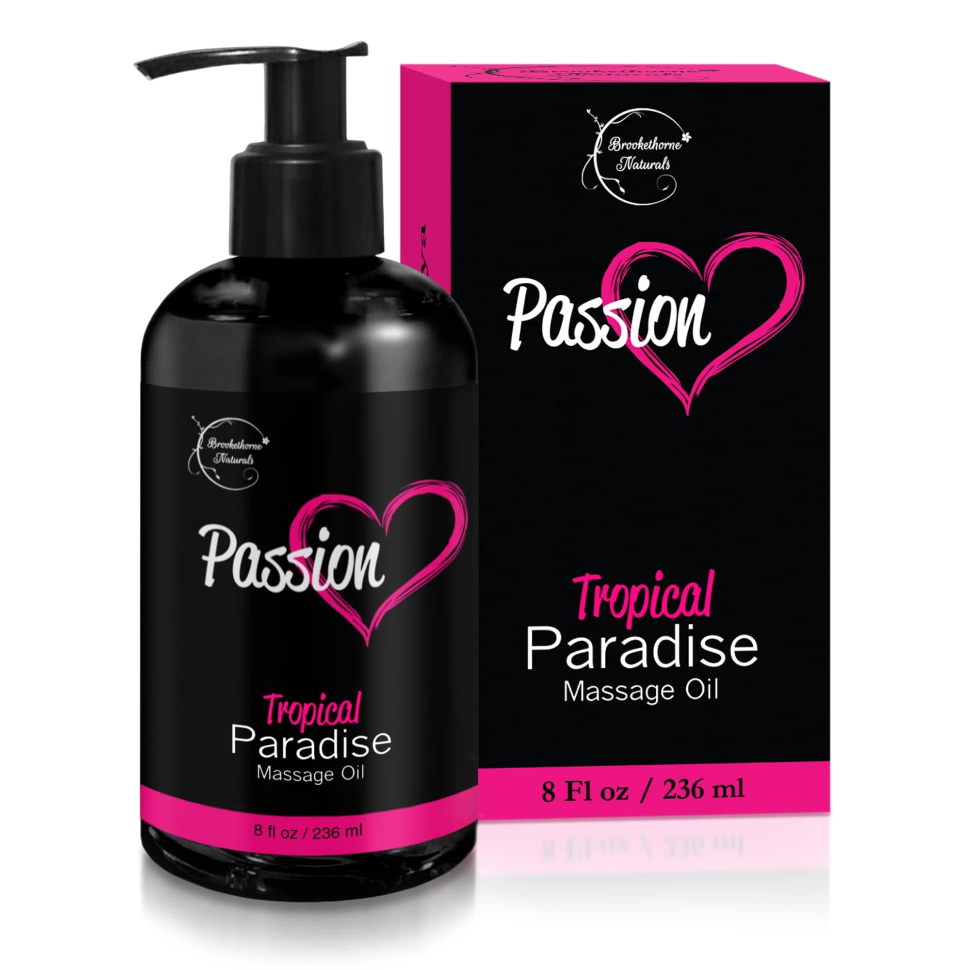 Passion Sensual Massage Oil for Date Night | 100% Natural Body Oil for Couples with Jojoba & Almond | Aromatherapy & Relaxing Massage Therapy | Valentines Day Gifts for Her | Tropical Paradise Scent