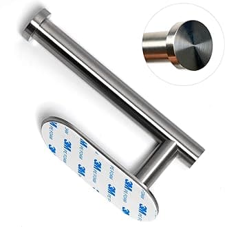 HouseAid Self Adhesive Toilet Paper Holder for Bathroom, No Drilling Stainless Steel Toilet Roll Holder, Brushed Nickel