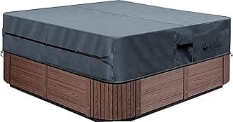 UCEDER Waterproof Hot Tub Cover -Outdoor Spa Cover Cap(Actual Size 93''x93 x20'' Fit 91''x91 x 20'') 600D Heavy Duty Polyester Hot Tub Cover Protector(Dark Gray)