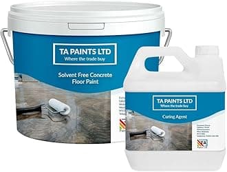 T A Paints Ltd 100% Epoxy Resin Concrete Floor & Garage Paint Low Odour Solvent Free Heavy Duty Two Pack Coating Industrial, Factory Floor Paint 5Kg BS 18 B 25 Grey