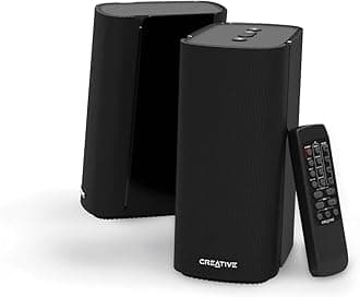 – T100 2.0 Compact Hi-Fi Desktop Speakers, up to 80W Peak Power with Bluetooth 5.0, Optical-in, AUX-in, Wide Soundstage and Audio Clarity with Bass Control for Computers and Laptops (Black)