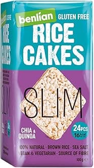 – Benlian Slim Brown Rice Cakes, Chia & Quinoa Flavor, 100g | Gluten-Free | High Fiber | Vegan-Friendly | No Artificial Additives