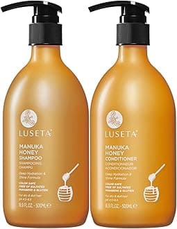 Luseta Manuka Honey Shampoo & Conditioner Set Hydrating and Moisturizing for Dry, Damaged and Dull Hair Restores Shine 500mlX2
