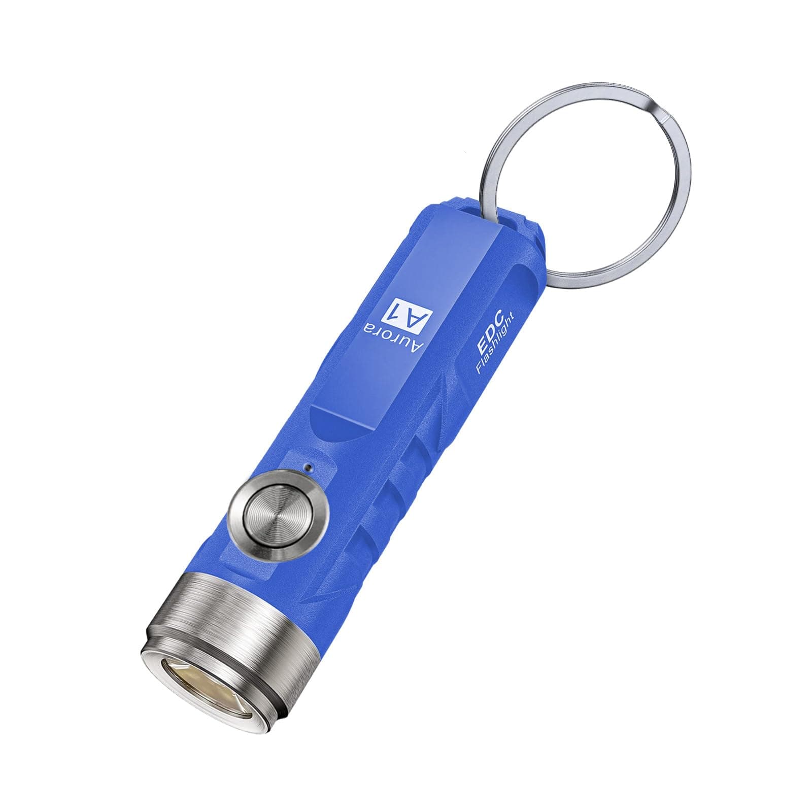 Aurora A1 G4 USB C Rechargeable Mini Flashlight, Small Bright Keychain Flashlight 650 High Lumens EDC Flashlight Gadget with Clip for Camping, Hiking, Emergencies (Blue)