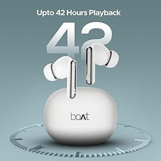 boAt Airdopes Bliss ANC in Ear TWS Earbuds w/ANC(32dB), 42 HRS Playback & Beast Mode(Pristine White)