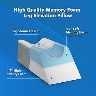 Forias Single Leg Elevation Pillow for After Surgery Memory Foam Leg Pillow for Sleeping with Dual Handles Non-Slip Leg Knee Support and Elevation Pillow for Ankle Injury Foot Rest Leg Swelling