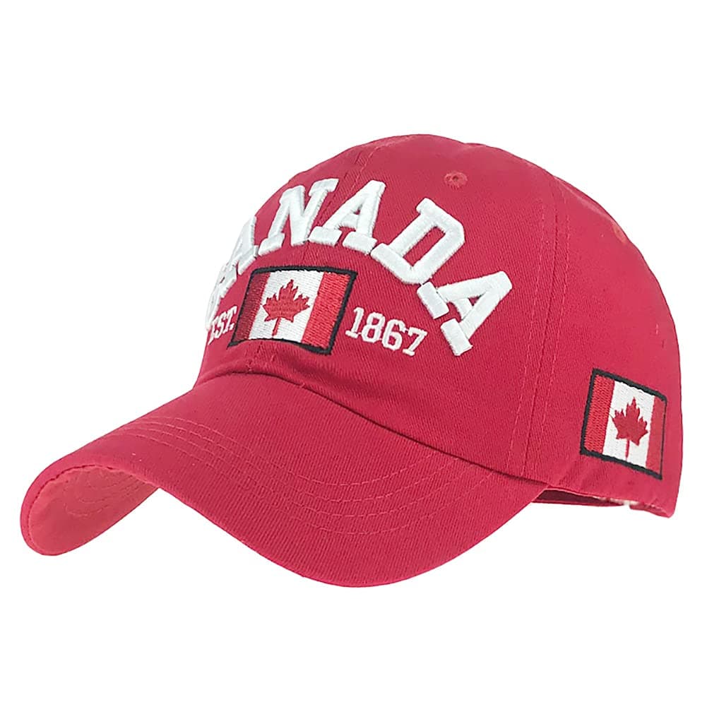 Baseball Cap Canada Flag Hat Adjustable Dad Hat Sunhat Embroidered Cap Outdoor Sun Hats for Adult