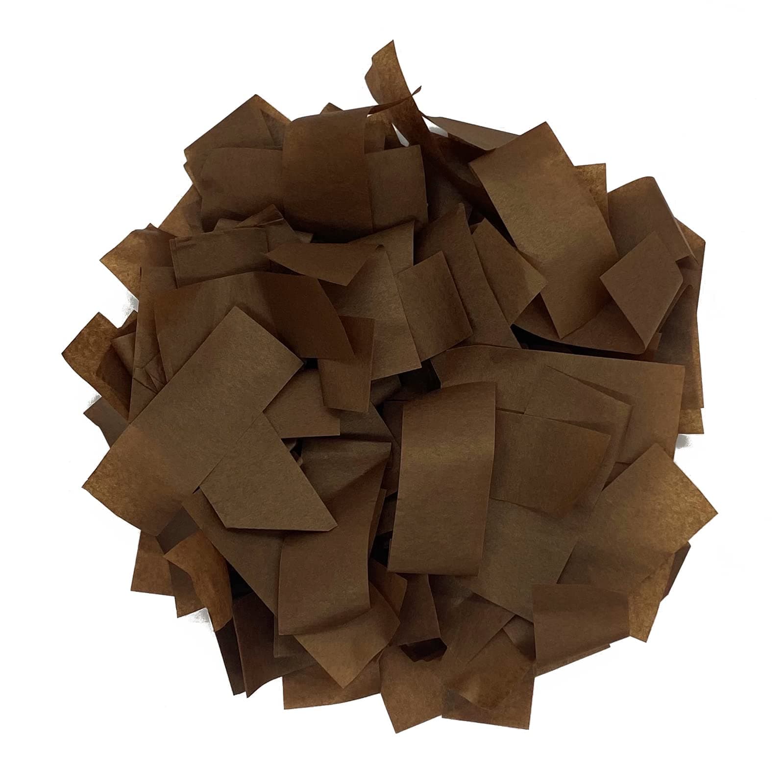 Brown Biodegradable Confetti - Rectangular Fluttering Tissue Paper Confetti for Cannon and Launcher use – Mother’s Day Confeti, Wedding, Parties and Live Events - 1 lb, 16 oz