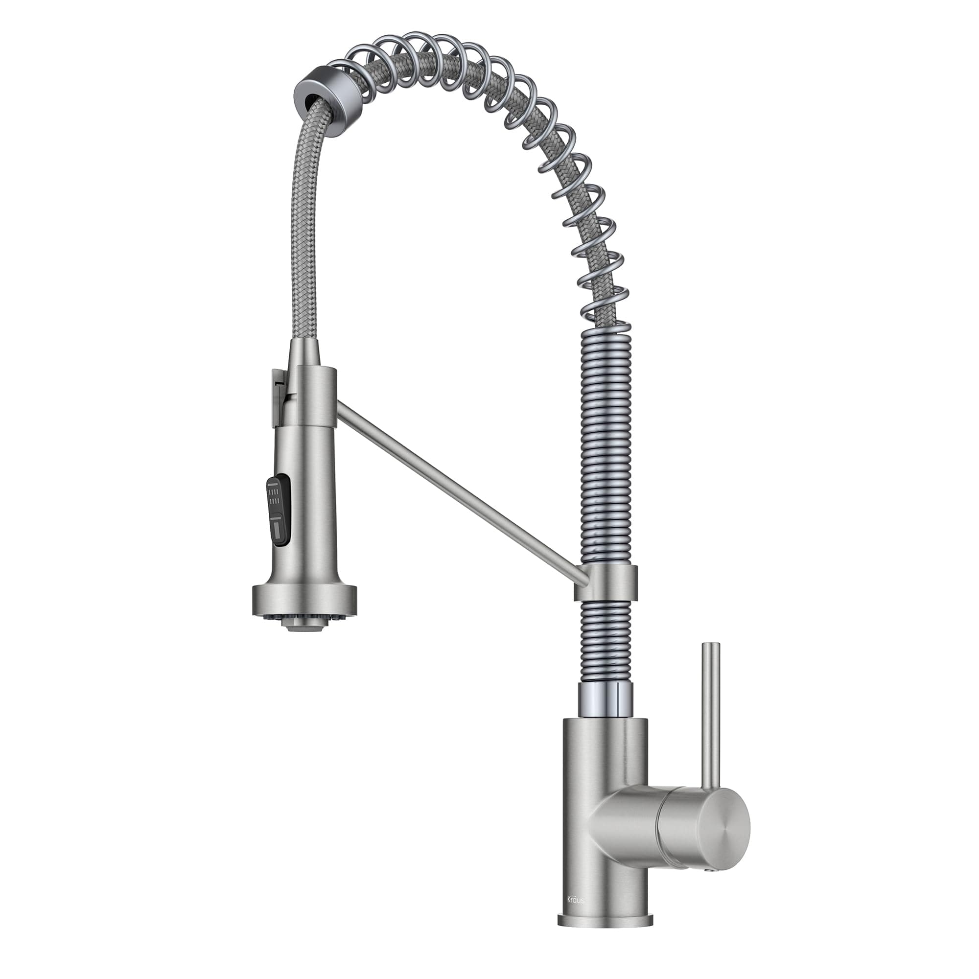 KRAUS Bolden 2-Function Single Handle Pull Down Kitchen Faucet, Commercial Style Stainless Steel/Chrome, KPF-1610SSCH