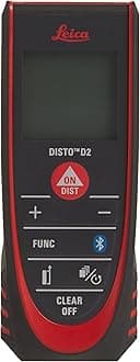 Geosystems DISTO D2 New 330ft Laser Distance Measure with Bluetooth 4.0, Black/Red, 1.7 x 1 x 4.6 inches