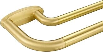 Double Curtain Rods Brass,Room Darkening Drapery Rod 72-144 Inches,Adjustable 3/4 Inches Front and 5/8 Inches Back Quality Metal Rod for Window,Wrap Around Design