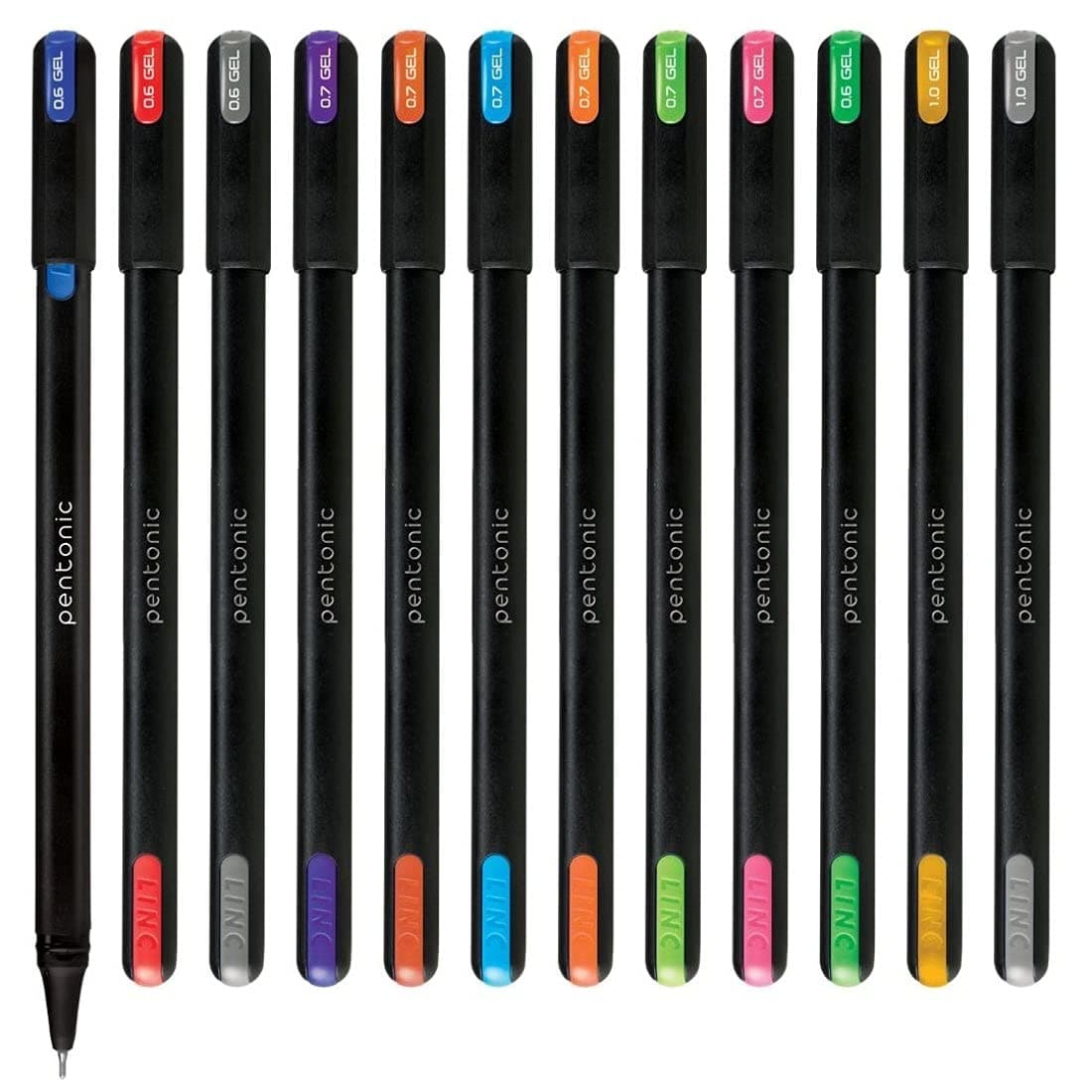 Multicolor Gel Pen With Hard Box Case (0.6 mm 1.0 mm, 12 Pcs Set), Pack Of 1