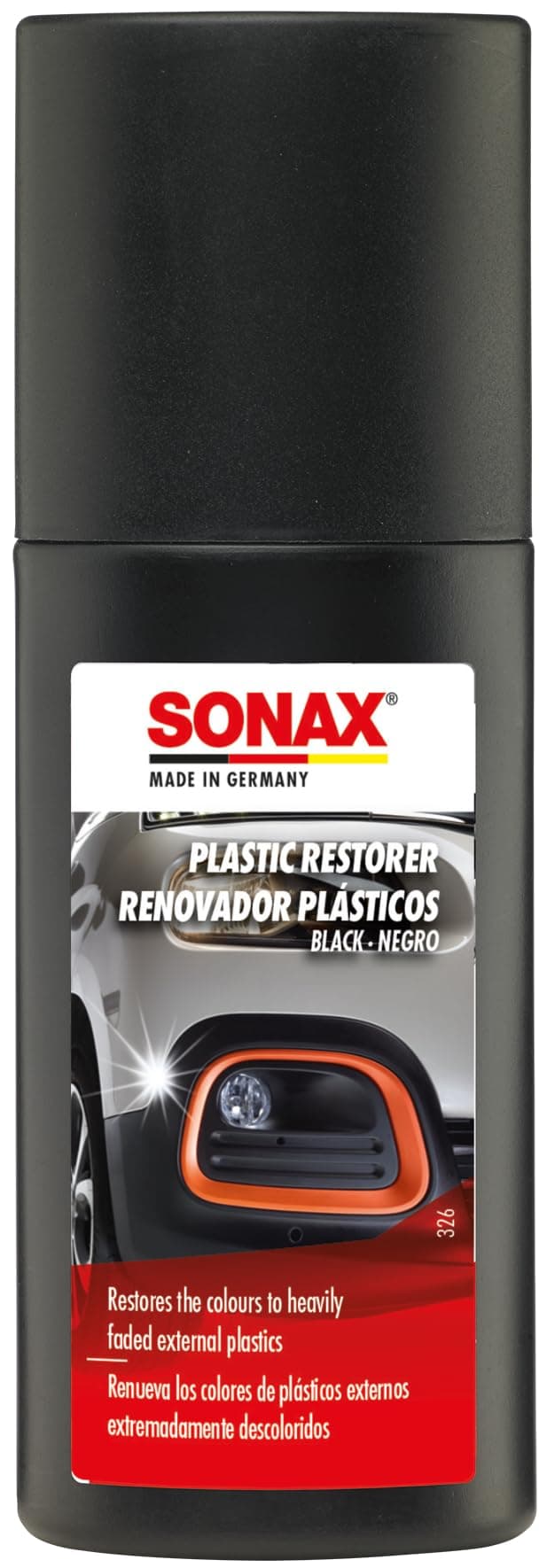 Sonax Plastic Restorer with Sponge, Black (100mL),04091000