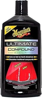 - Meguiar's Ultimate Compound Micro Abrasive Technology Quickly Remove Paint Defects Scratches and Swirls Hand Application or DA Polisher, Black