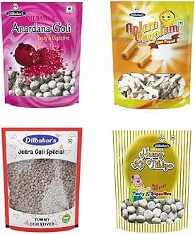 - DILBAHAR'S Anardana Goli-Aplam Chaplam-Jeera Goli-Heeng Ki Tikiya-100G-Pack-of-4|Digestive Pachak Chatpati Goli|Mukhwas Mouth Freshener|Digestive Pachak Churan|Churan,Pomegranate,Mango,Cumin,Hing