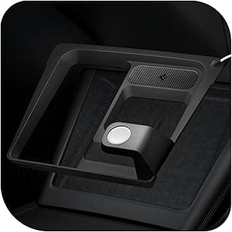 Spigen Tesla Model 3 2024 Highland 3 in 1 Wireless Charging Hub Mount Station, Easy Cable Management, Designed for Model 3 Accessories - Carbon