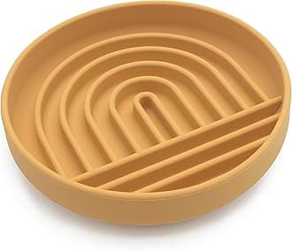 Should We Go? Slow Feeder for Dogs & Cats, The Slowdown Bowl Silicone Slow Eating Mealtime Solution with Modern Lick Mat Design, Reduces Gulping, Fits 1 Cup, 6” Across x 1.25” Tall, Small-Honey