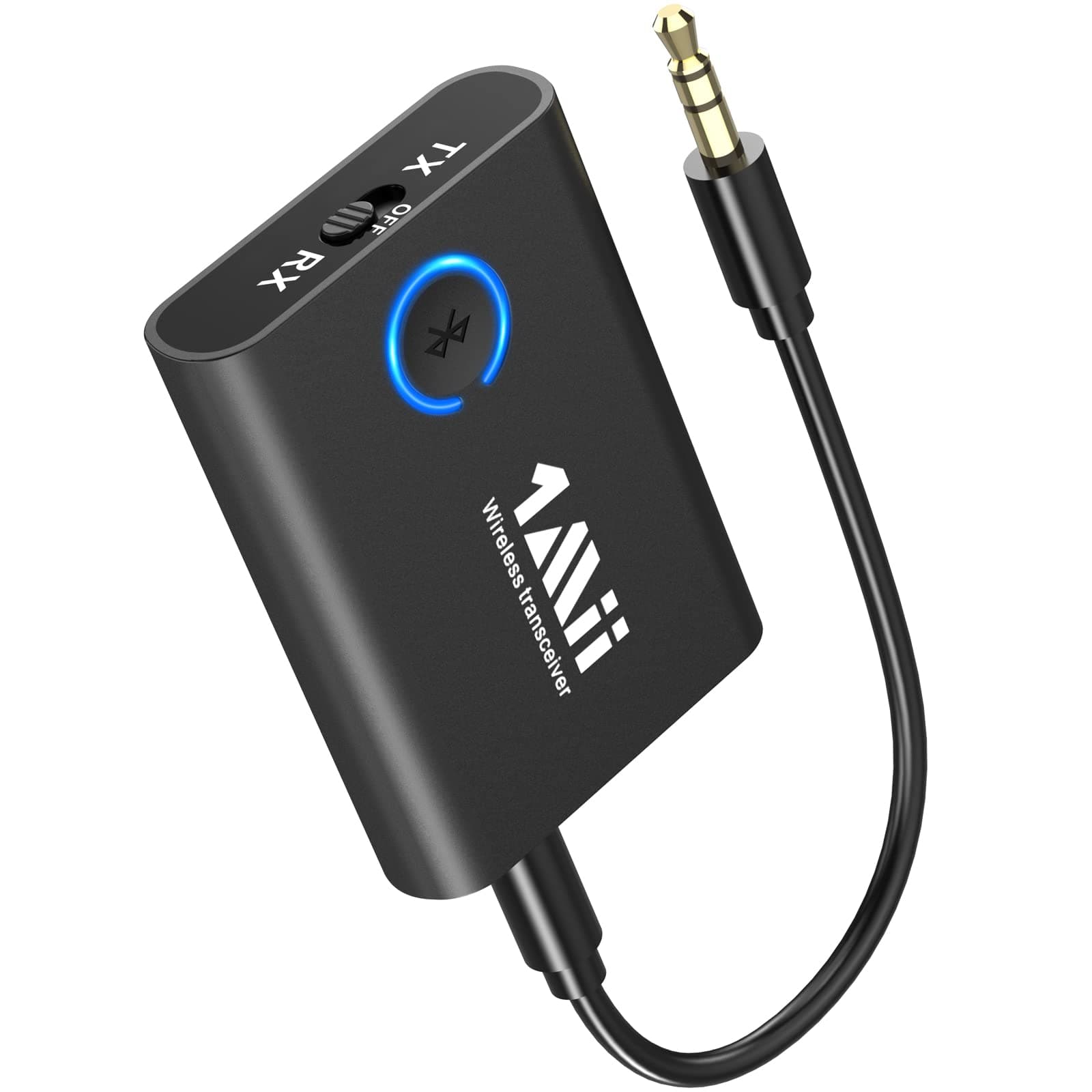 1Mii ML301 Airplane Bluetooth 5.3 Transmitter Receiver,Dual Link Wireless 3.5mm AUX Bluetooth Adapter with aptX Adaptive/Low Latency,HD Audio Transmitter for TV, Stereo,Headphones,Travel, Boat, Gym