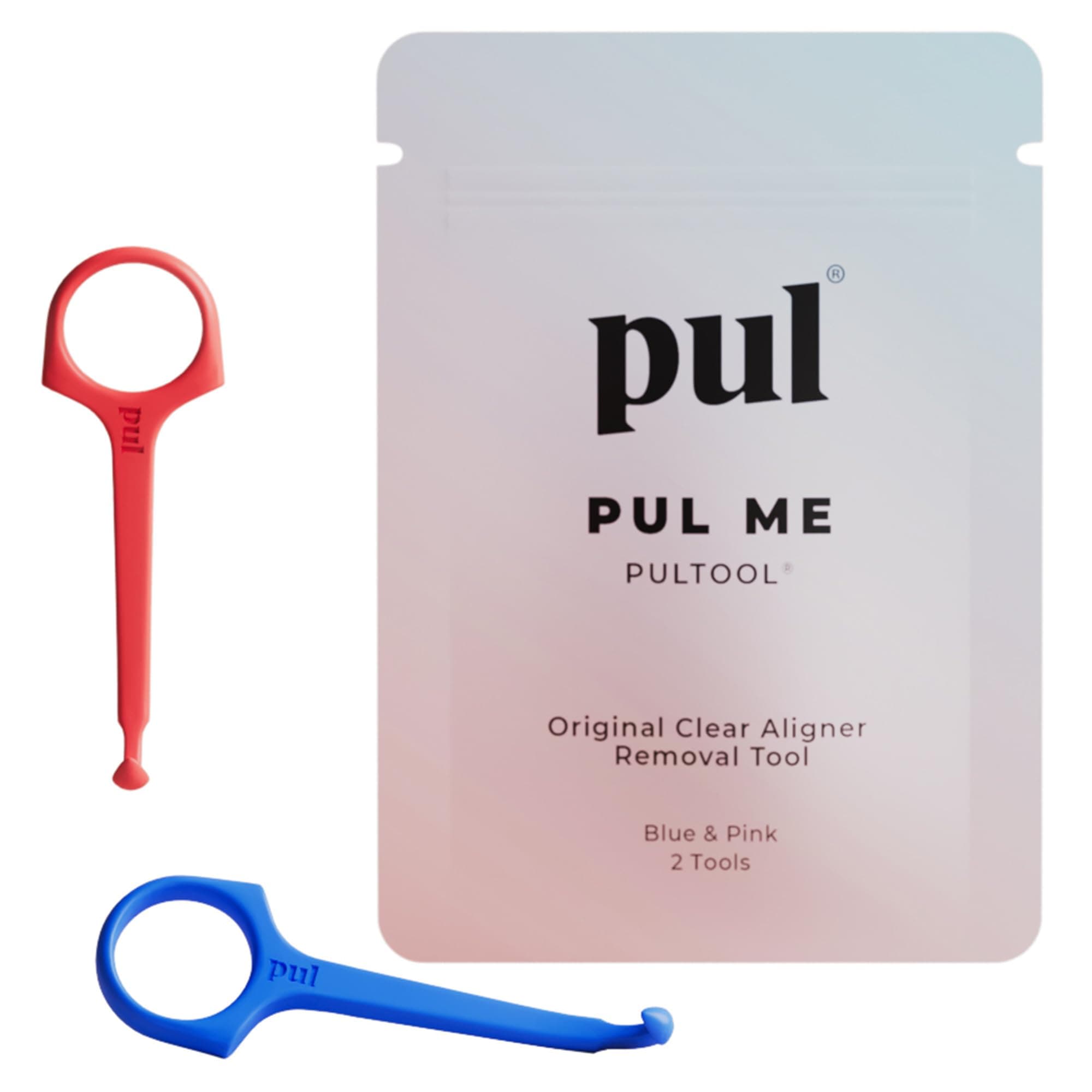 Clear Aligner Removal Tool for Invisalign, Byte, ClearCorrect & More - Effortless Removal, Hygienic & Durable, Pink & Blue