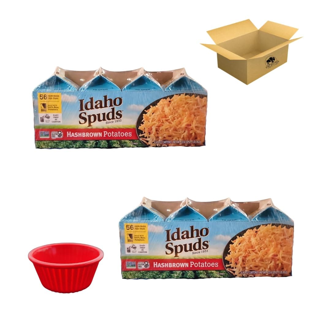 KING BUY BOX Cup 1 PCS Bundle with Real Potato, Gluten Free, Hashbrowns 8/4.2oz 2PACK compatible with Idaho Puds