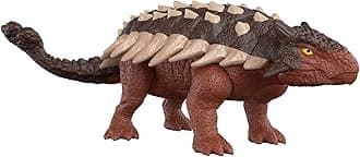Jurassic World Dominion Roar Strikers Dinosaur Action Figure with Roaring Sound & Attack Action, Ankylosaurus Dino Toy Includes Digital Play