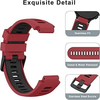 AK Silicone Watch Band Compatible with Forerunner 735XT / 235/235 Lite Soft Replacement Strap with Metal Buckle for 735xt/220/230/235/620/630
